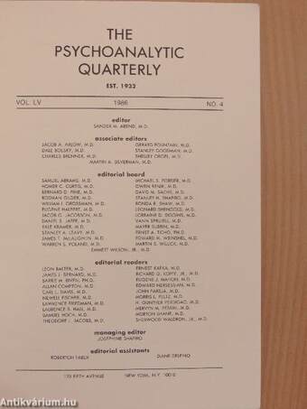 The Psychoanalytic Quarterly 1986/4.