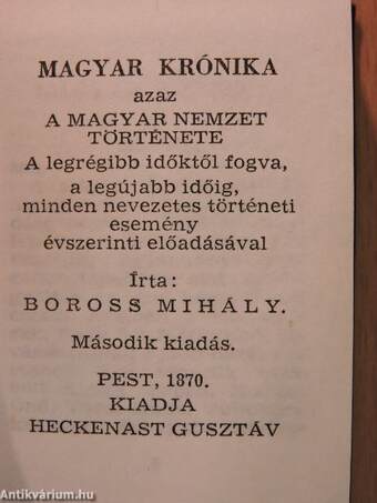 Magyar Krónika 1-3. (minikönyv)