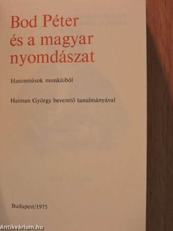 Bod Péter és a magyar nyomdászat (minikönyv) (számozott)