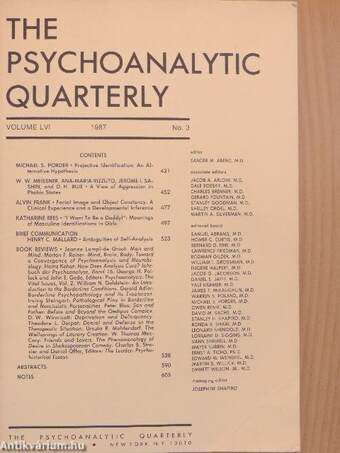 The Psychoanalytic Quarterly 1987/3.