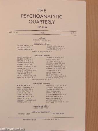 The Psychoanalytic Quarterly 1987/3.