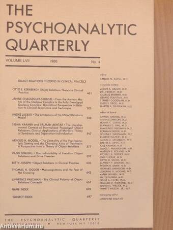 The Psychoanalytic Quarterly 1988/4.