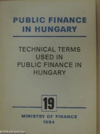 Technical terms used in public finance in Hungary