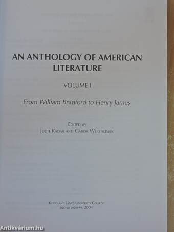 An Anthology of American Literature I.