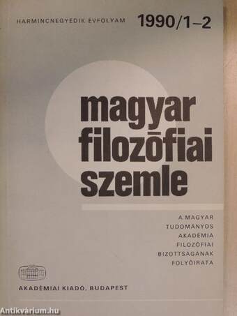 Magyar Filozófiai Szemle 1990/1-4.