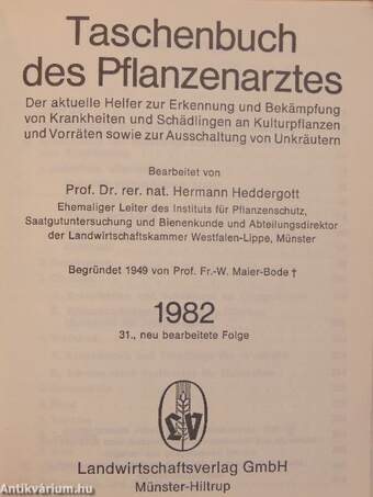 Taschenbuch des Pflanzenarztes