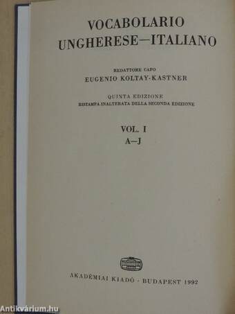 Magyar-olasz nagyszótár 1-2.