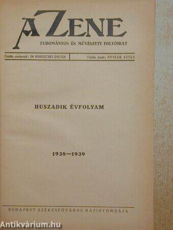 A Zene 1938-1939.