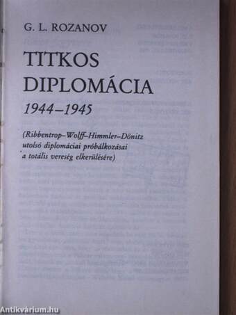 Titkos diplomácia 1944-1945