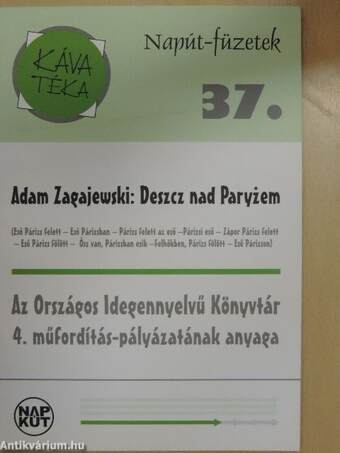 Az Országos idegennyelvű Könyvtár 4. műfordítás-pályázatának anyaga