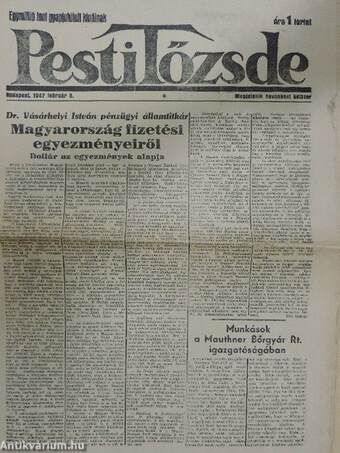 Pesti Tőzsde 1947. február 6.