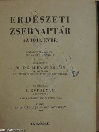 Erdészeti zsebnaptár az 1943. évre II.