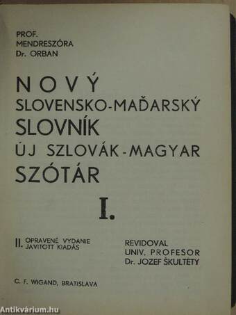 Új szlovák-magyar szótár I.