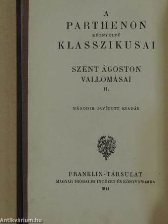 Szent Ágoston vallomásai II. (töredék)