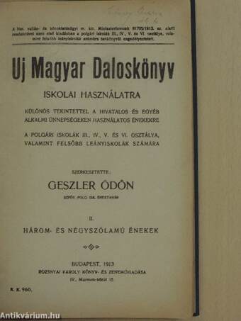 Uj magyar daloskönyv II.