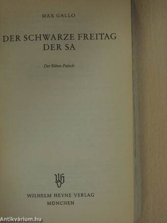 Der Schwarze Freitag der SA