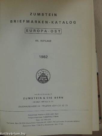 Zumstein Briefmarken-katalog - Ost Europa 1982