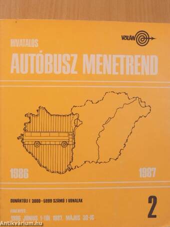 Hivatalos autóbusz menetrend 1986-1987 2.