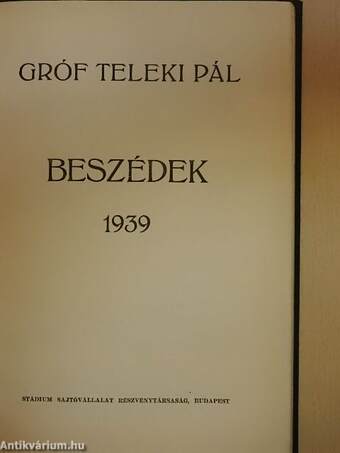 Beszédek 1939