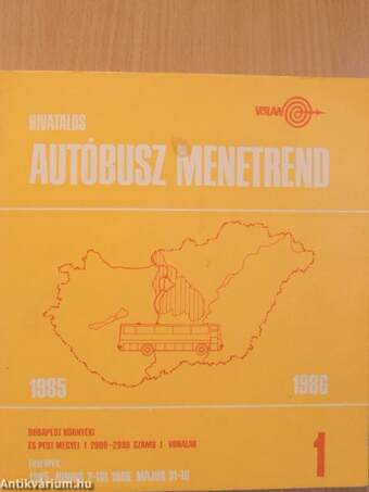 Hivatalos autóbusz menetrend 1985-1986 1.