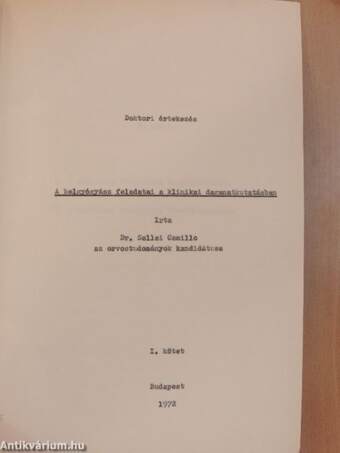 A belgyógyász feladatai a klinikai daganatkutatásban I-II.