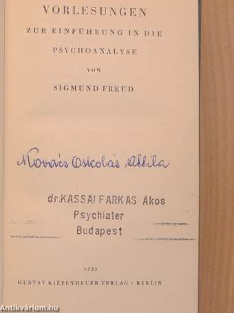 Vorlesungen zur Einführung in die Psychoanalyse