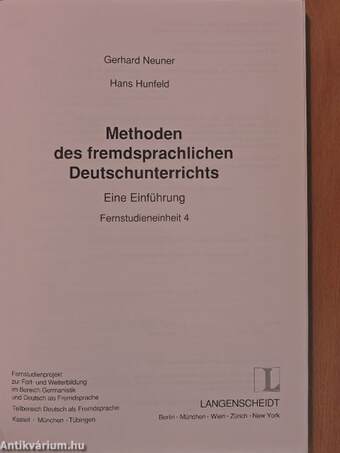 Methoden des fremdsprachlichen Deutschunterrichts