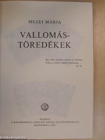 Vallomástöredékek