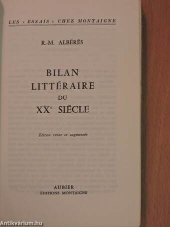 Bilan Littéraire Du XXe Siécle