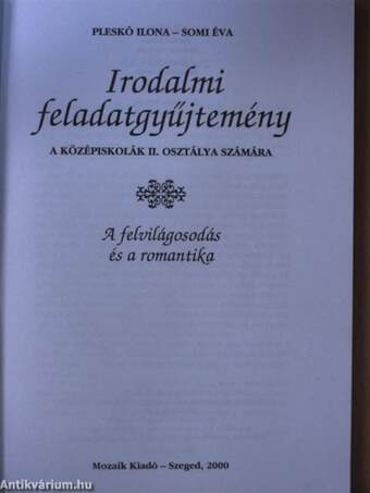 Irodalmi feladatgyűjtemény II.