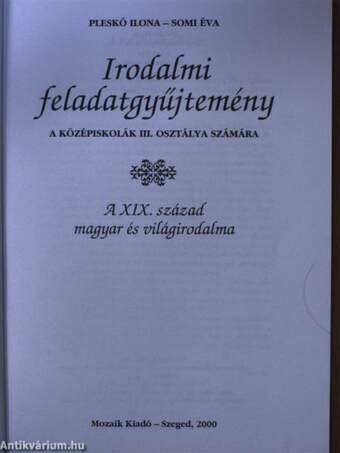 Irodalmi feladatgyűjtemény III.