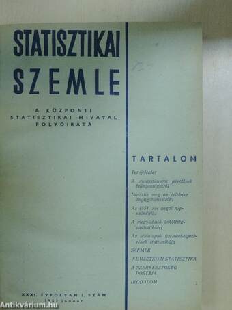 Statisztikai Szemle 1953. január-december I-II.