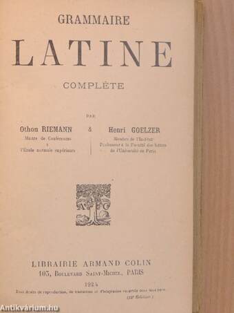 Grammaire Latine Compléte