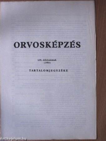 Orvosképzés 1985. január-december