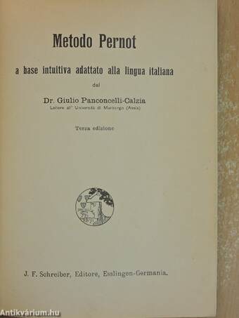 Metodo Pernot a base intuitiva adattato alla lingua italiana