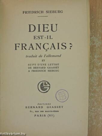 Dieu est-il francais?