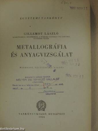 Metallográfia és anyagvizsgálat