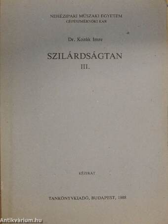 Szilárdságtan III.