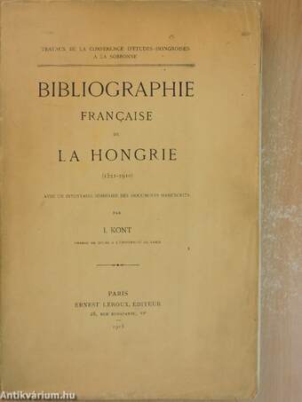 Bibliographie francaise de la hongrie