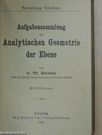 Aufgabensammlung zur Analytischen Geometrie der Ebene