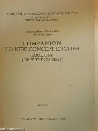 Companion to new concept english I.