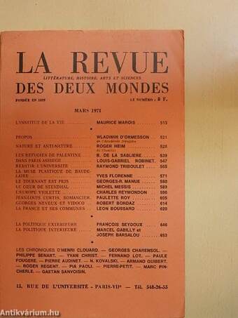 La Revue des deux Mondes 1971/3.