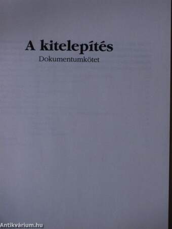 A kitelepítés