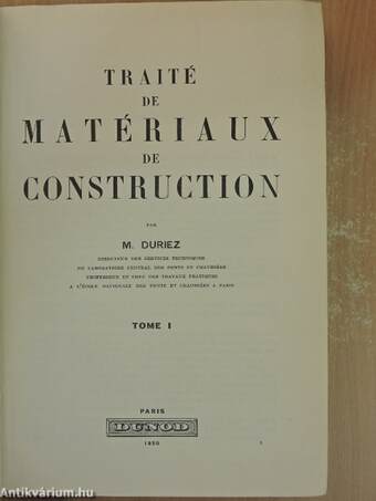 Traité de matériaux de construction I-II.