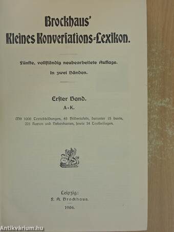 Brockhaus' Kleines Konversations-Lexikon I-II. (gótbetűs)