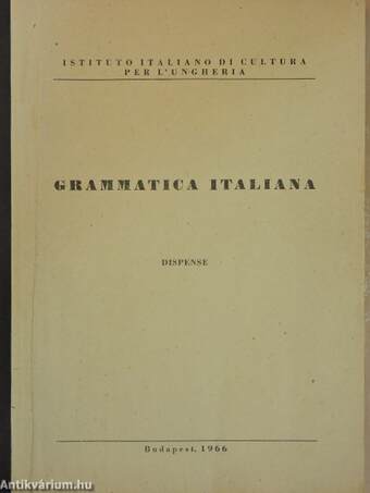 Grammatica Italiana II.