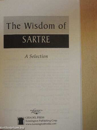 The Wisdom of Sartre