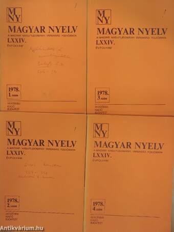 Magyar Nyelv 1978/1-4.