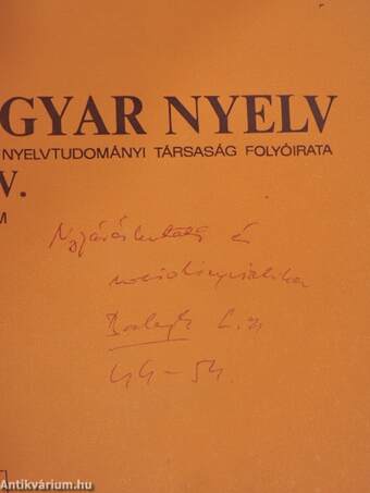 Magyar Nyelv 1978/1-4.