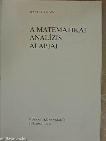 A matematikai analízis alapjai